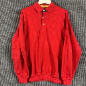VTG State of Mind Sweatshirt Mens M Red Collared Sweater Preppy Cotton Retro Y2K
